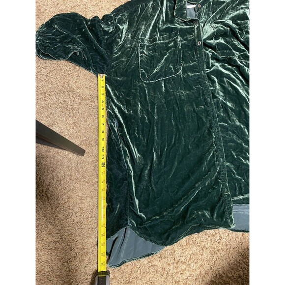 Free People Lux Velvet Shirtdress, Size L Collar with Buttons - Picture 8 of 8